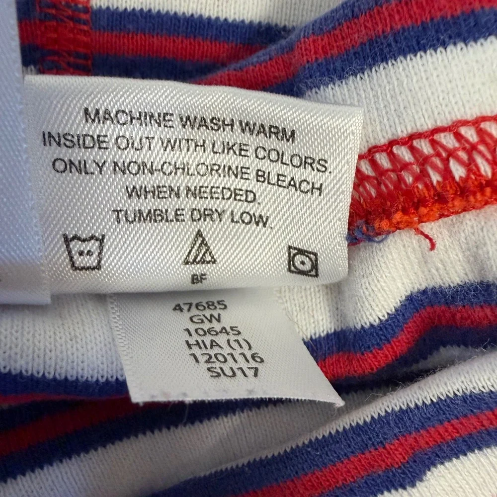 Hanna Andersson Kids Red White Blue Striped Organic Cotton Pajama Shorts Size 12